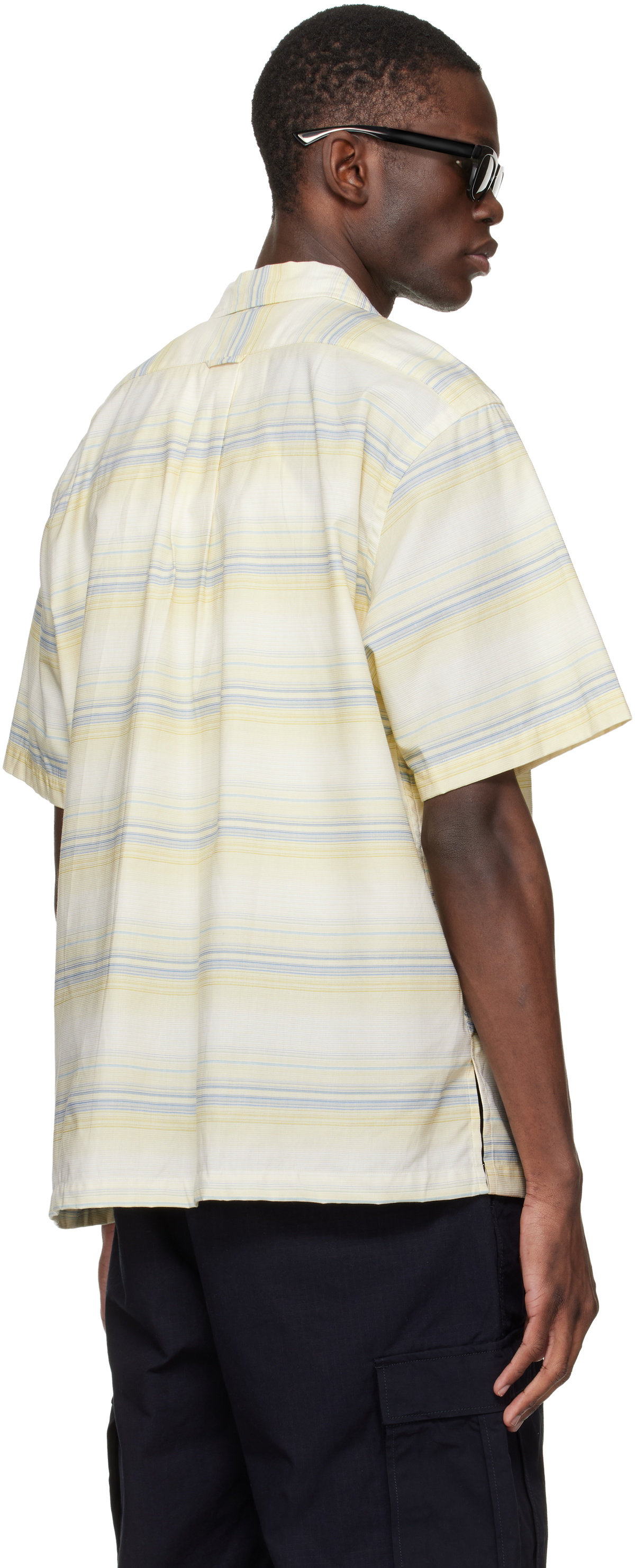 nanamica Yellow Open Collar Pique S/S Shirt