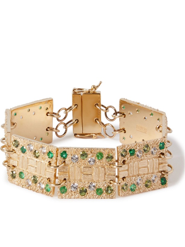 Photo: Bleue Burnham - Sissinghurst 9-Karat Gold, Emerald and Sapphire Bracelet