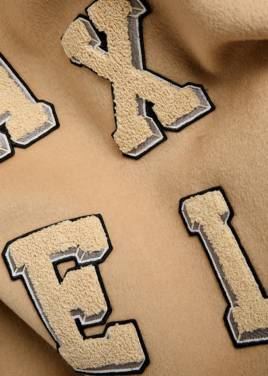 Axel Arigato Logo-appliquéd Wool-blend Varsity Jacket Beige