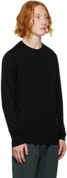 Sunspel Black Merino Wool Sweater