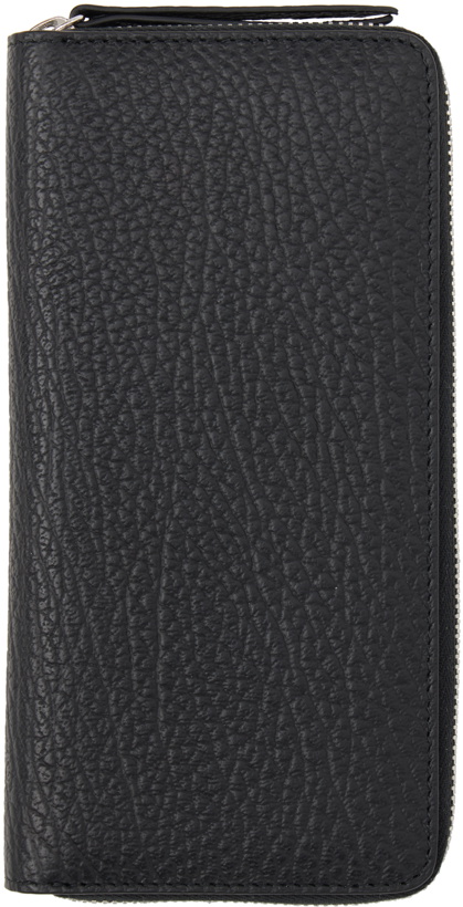 Photo: Maison Margiela Black Four Stitches Zip Wallet