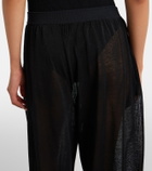 Alaïa Linen and silk wide-leg pants