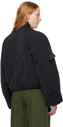 GANNI Black Oversized Bomber Jacket