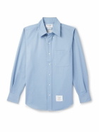 Thom Browne - Button Down-Collar Logo-Appliquéd Cotton-Twill Shirt - Blue