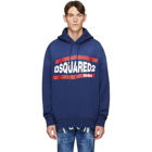 Dsquared2 Blue Vintage Slouch Fit Hoodie