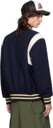 ICECREAM Navy Drippy Varsity Bomber Jacket