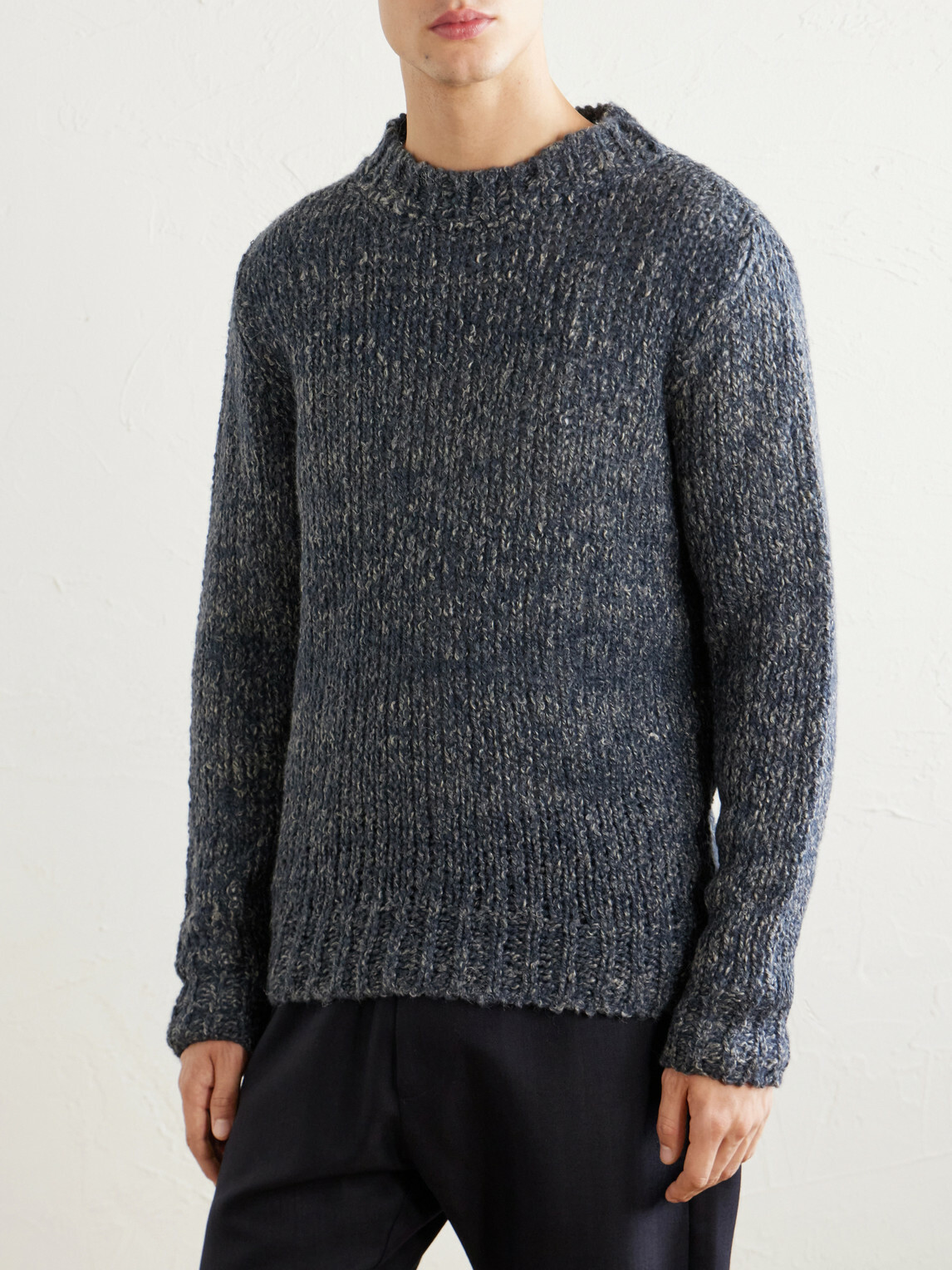 Barena - Alpaca, Wool and Linen-Blend Sweater - Blue