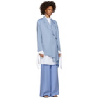 Pyer Moss Blue Oversized Wrap Napkin Blazer