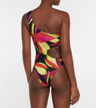 Louisa Ballou - Half Moon cutout printed swimsuit