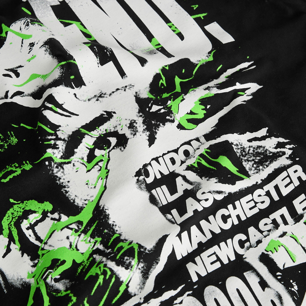 END. Shredded Gig Poster T-Shirt in Black