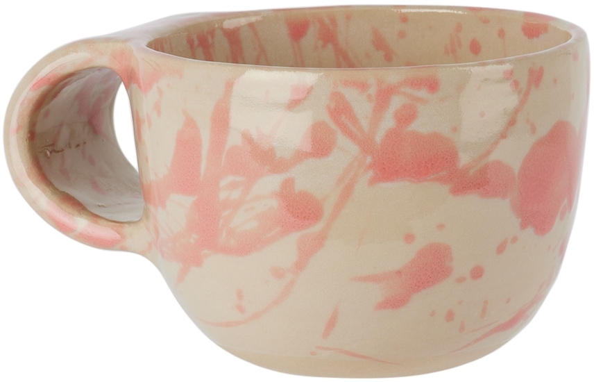 BOMBAC Off-White & Pink Splatter Mug