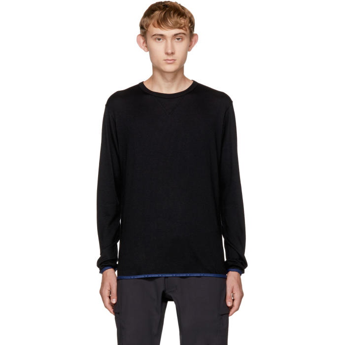 Photo: and Wander Black Wool Crew Sweater 