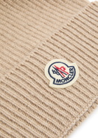 Moncler Logo Knitted Wool-blend Beanie - Cream
