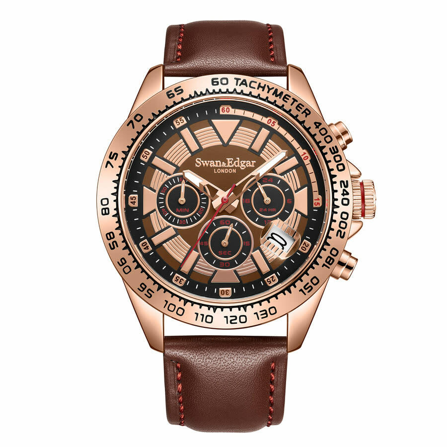 Swan & Edgar Speed Tracker Chronograph Automatic Brown Dial Mens Watch SE2001