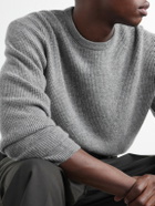 FRAME - Waffle-Knit Wool and Cashmere-Blend Sweater - Gray