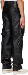ANDREĀDAMO Black Paneled Leather Pants