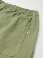 Folk - Straight-Leg Pleated Stretch Cotton-Ripstop Trousers - Green
