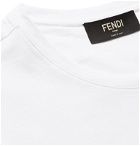 Fendi - Logo-Embroidered Cotton-Jersey T-Shirt - White