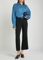 Toteme Bootcut Twill Cropped Trousers Black