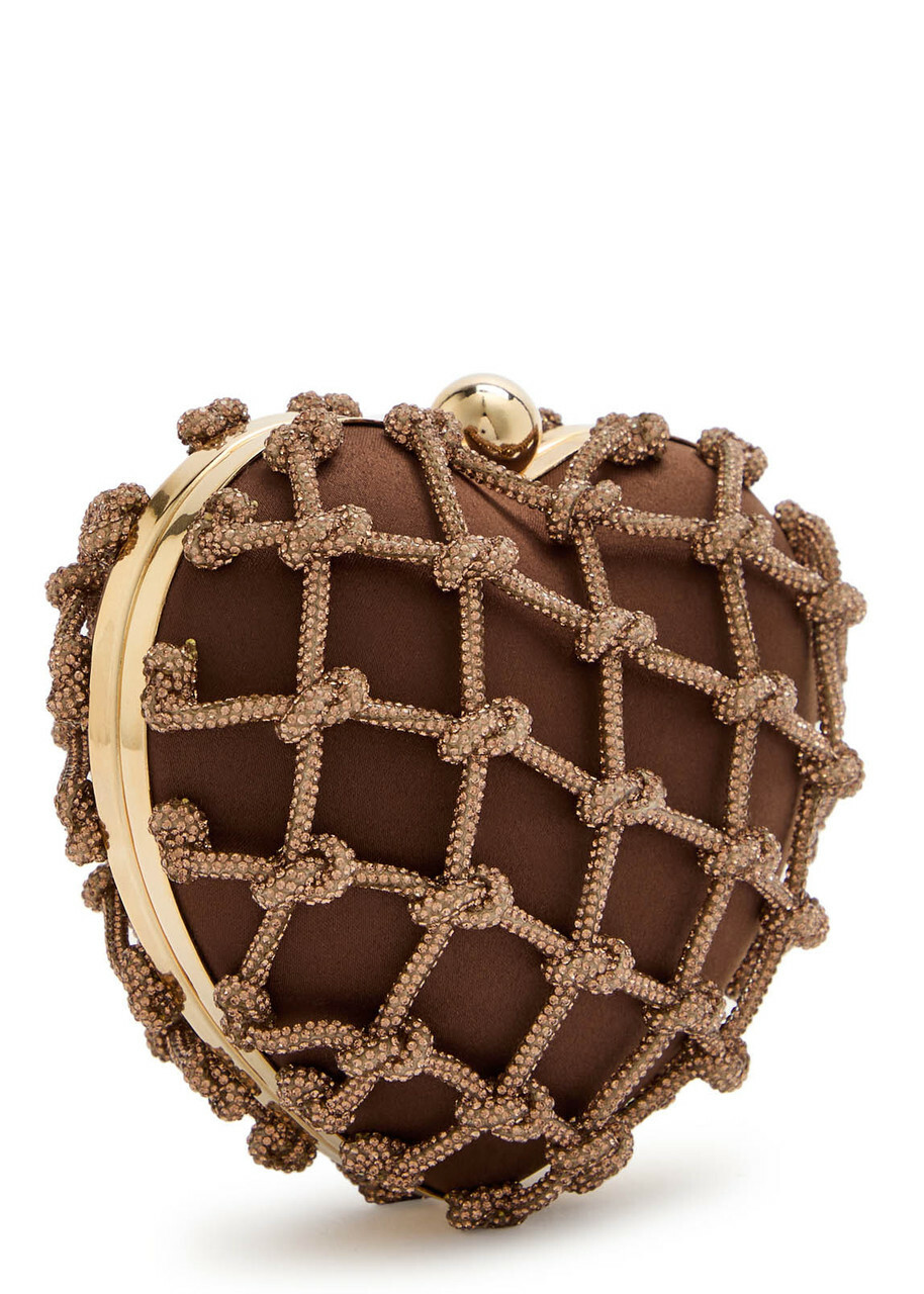 Rosantica Cupido Nodi Crystal-embellished Satin Cross-body bag - Brown - One Size