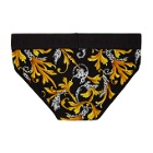 Versace Underwear Black and Gold Barocco Briefs