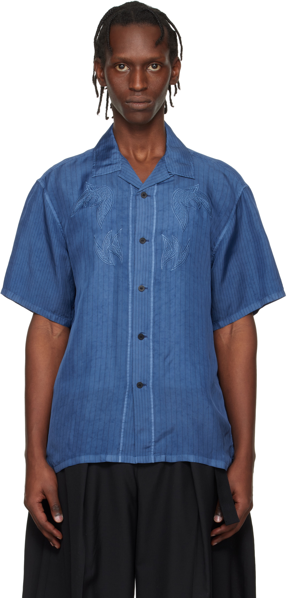 Toga Virilis Blue Cupra Stripe S/S Shirt Toga Virilis