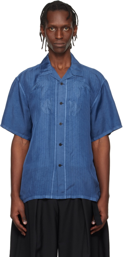 Photo: Toga Virilis Blue Cupra Stripe S/S Shirt