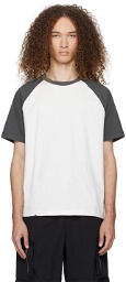 C2H4 Gray & White Paneled T-Shirt