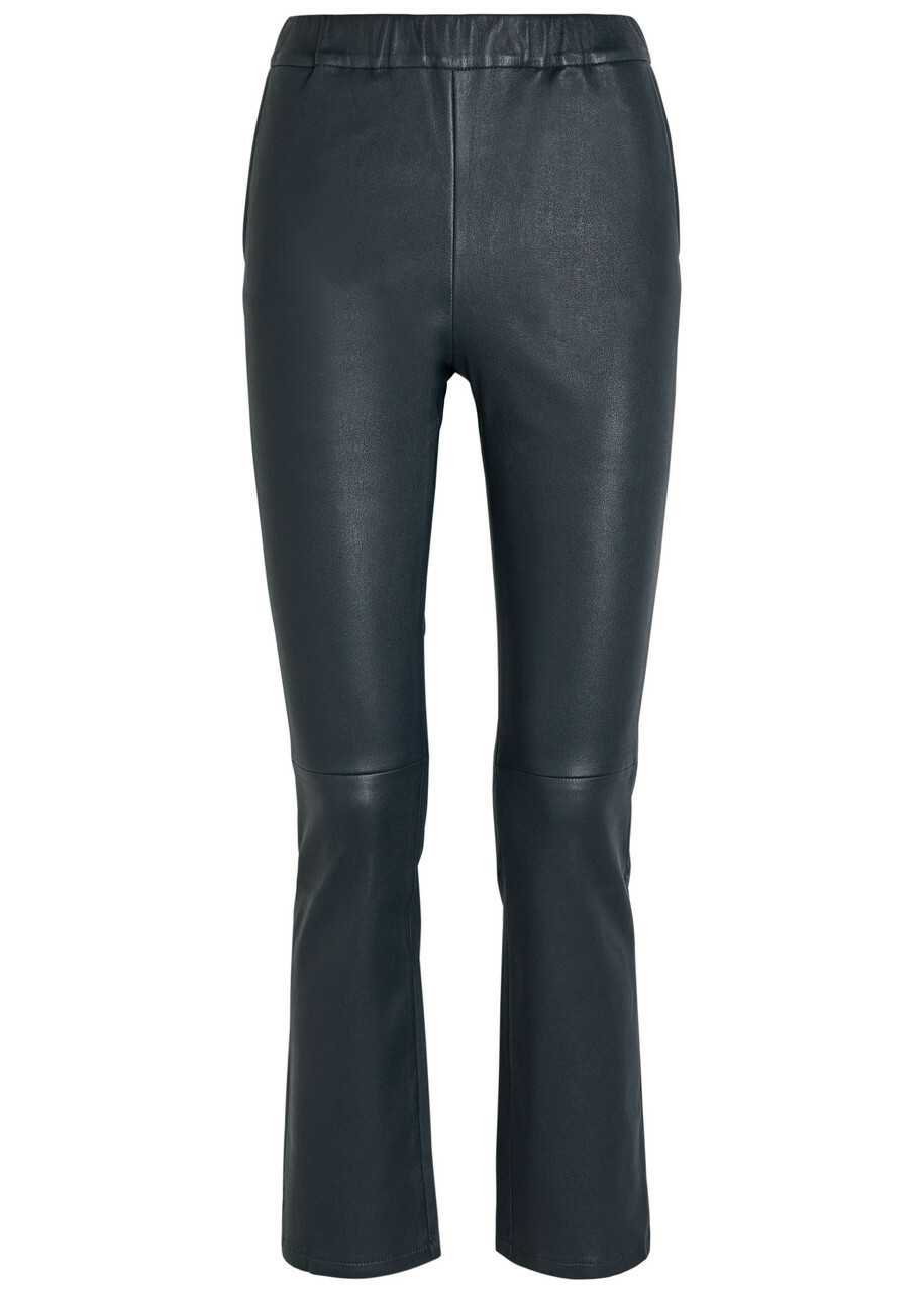 Arma Kamilla Slim-leg Leather Trousers Navy
