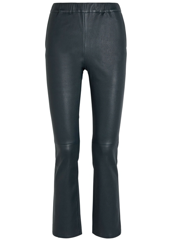 Photo: Arma Kamilla Slim-leg Leather Trousers Navy
