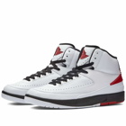 Air Jordan Men's 2 Retro W Sneakers in White/Varsity Red