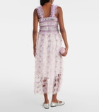 Susan Fang Fringed floral midi skirt
