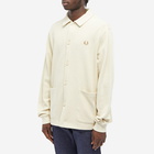 Fred Perry Men's Button Through Overshirt in Oatmeal