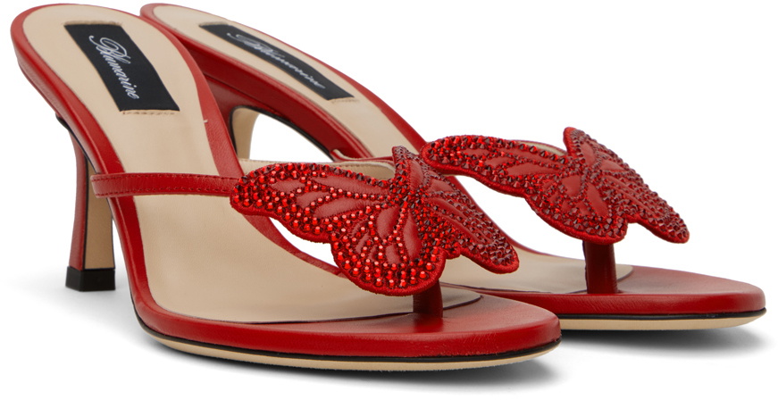 Blumarine Red Butterfly Thong Sandals