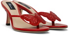 Blumarine Red Butterfly Thong Sandals