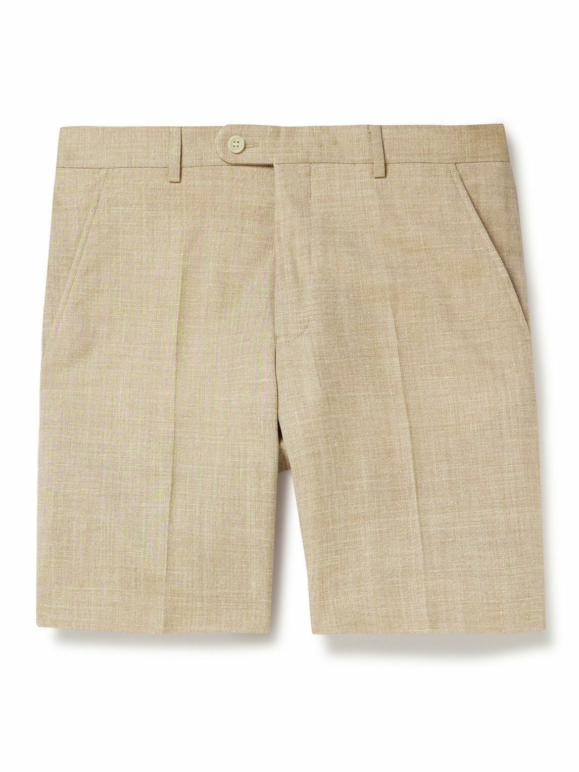 Photo: Mr P. - Straight-Leg Wool and Silk-Blend Bermuda Shorts - Neutrals