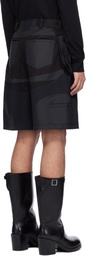 Mugler Black Technical Fabric Cargo Shorts