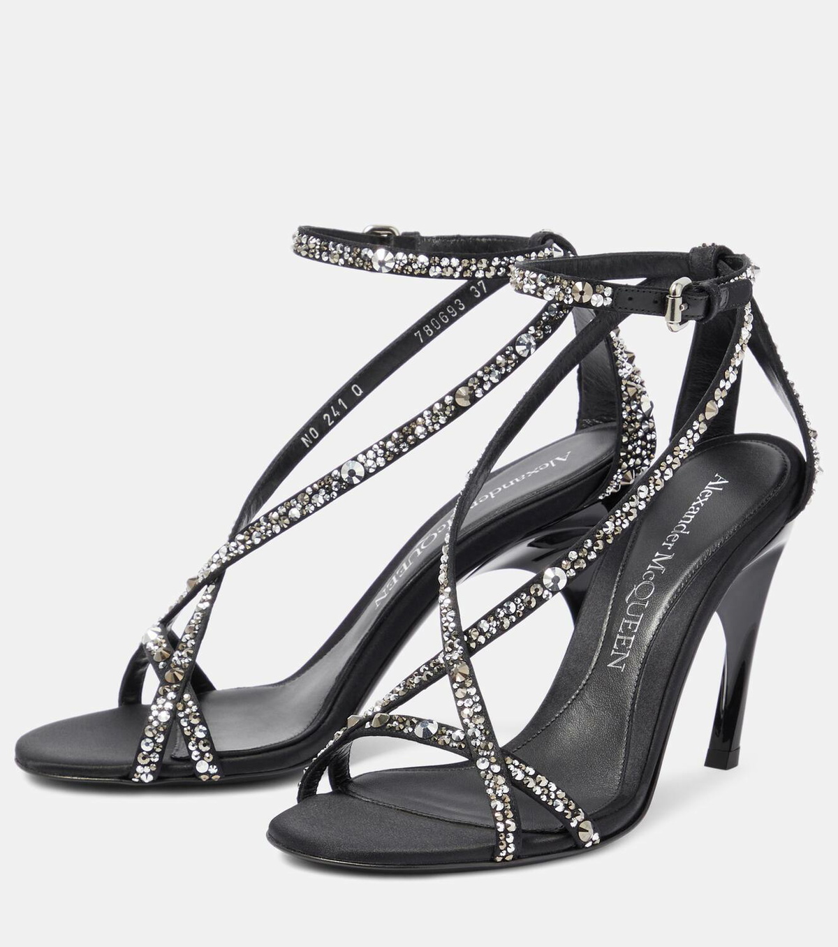 サンダル・ミュール Alexander Mcqueen Twisted Armadillo Sandal in Black Alexander McQueen Women's Twisted Armadillo Sandal in Black