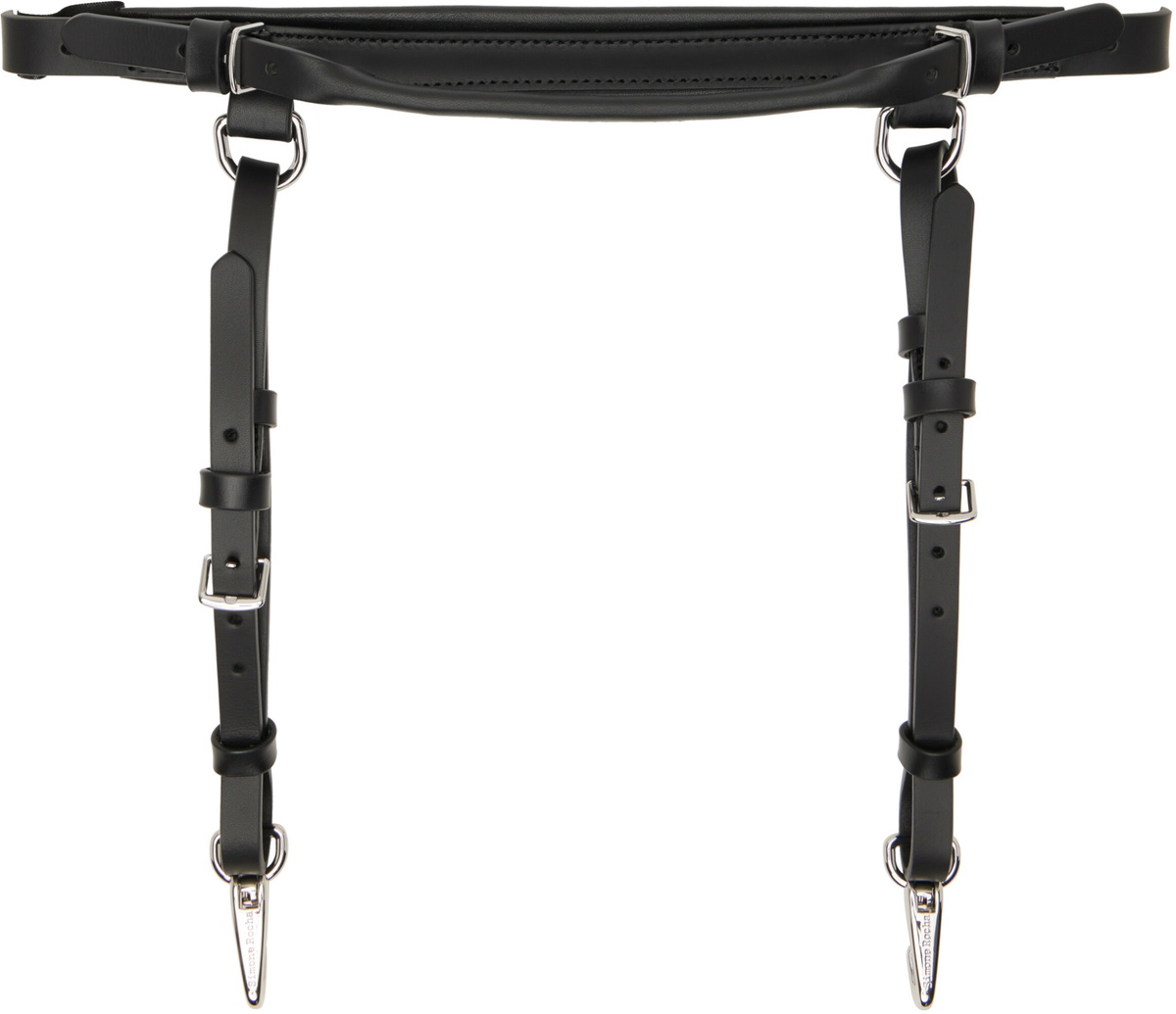 Simone Rocha Black Double Loop Tassel Bridle Belt