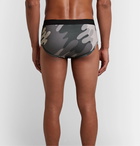 TOM FORD - Camouflage-Print Stretch-Cotton Briefs - Gray