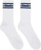 Rhude White Speed Stripe Socks