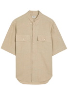 Tods Logo-embroidered Linen Shirt Beige