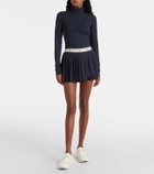 Tory Sport Pleated jacquard miniskirt