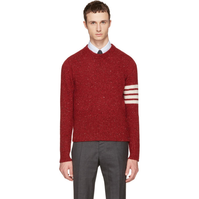 Photo: Thom Browne Red Classic Mohair Crewneck Pullover