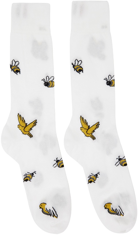 Photo: Thom Browne White Birds And Bees Socks