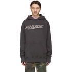 Rhude Black Crystal Logo Hoodie