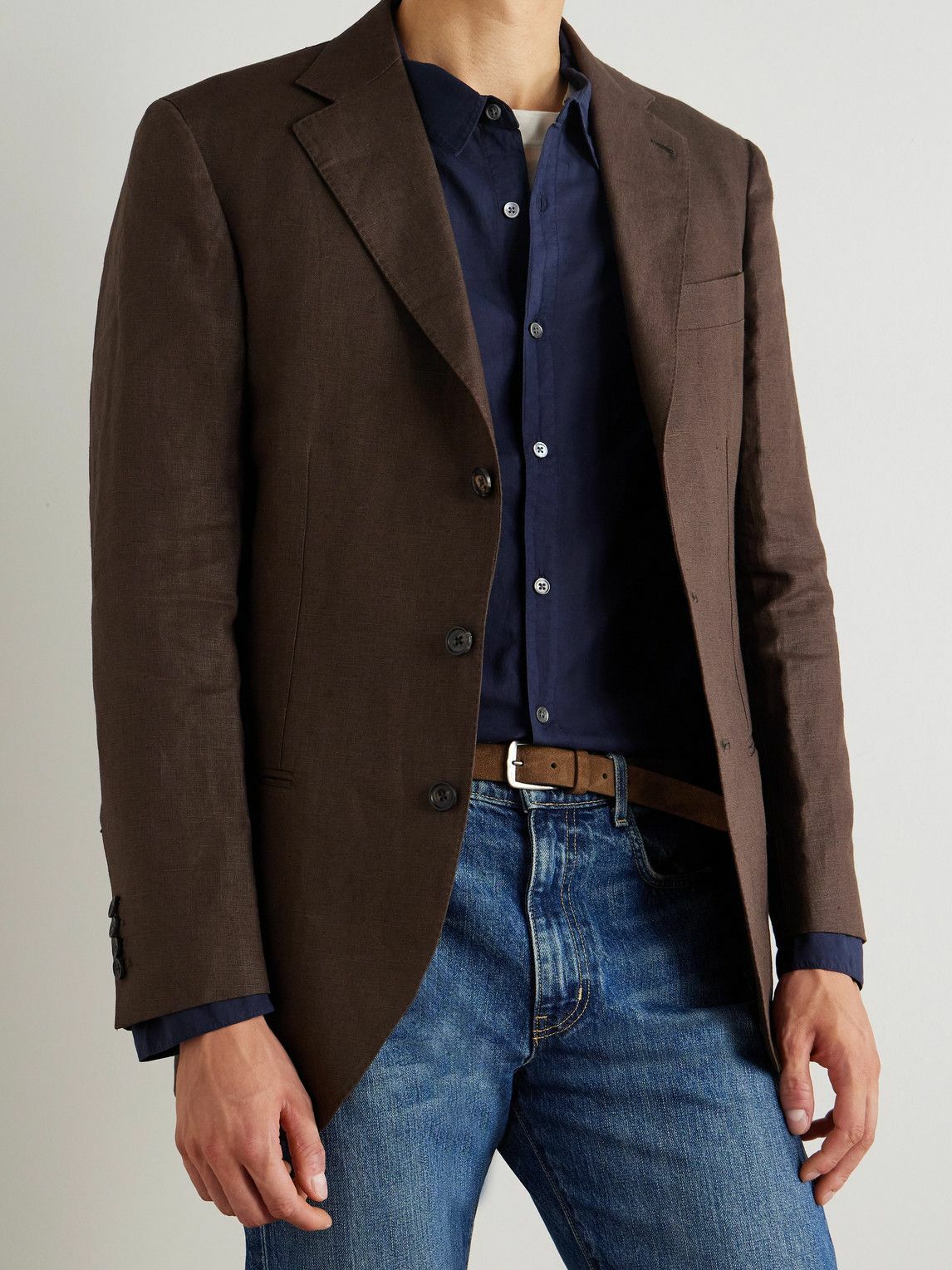 Massimo Alba - 2.5cm Budapest Suede Belt - Brown