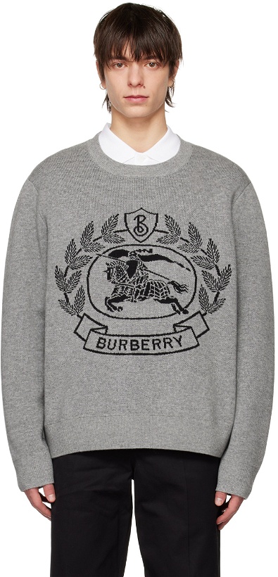 Photo: Burberry Gray Jacquard Sweater