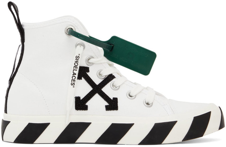 Photo: Off-White White Mid-Top Vulcanized Sneakers