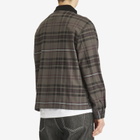 Awake NY Men's Plaid Flannel Zip Overshirt in Brown